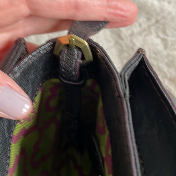 NWOT OrYanny Black Leather Handbag with Turn-lock closure. 10 L x 4 W x 6.5 H - Picture 12 of 16